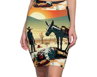 Desert Donkey Western Women's Pencil Skirt