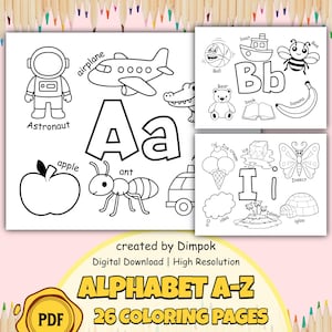 Alphabet Coloring Pages A-Z | ABC Printable Worksheets | Uppercase & Lowercase Letters | Preschool Learning | Letter Tracing and Coloring