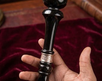 Luxury Black Square shaft Wooden Walking Stick: Engraved Cane (37inch) – Comfortable Adult Mobility Aid