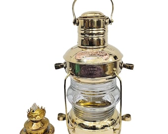 British Navy 14inch Leeds Burton Anchor oil Lantern, Nautical Gift Item