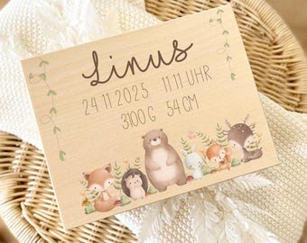Erinnerungskiste Baby personalisiert Holz | Geschenk zur Geburt | Taufgeschenk | Babygeschenk mit Namen Datum | Holzkiste Baby Mädchen Junge