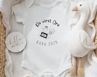 Baby Body Schwangerschaft verkünden personalisiert, Du wirst Opa, Geschenk für werdenden Opa, Überraschung Großeltern, Geschenkidee Opa