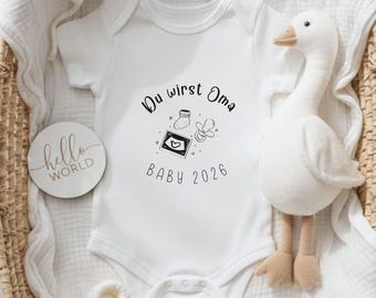 Baby Body Schwangerschaftsverkündung personalisiert, Du wirst Oma, Geschenk für werdende Oma, Überraschung Großeltern, Geschenkidee Oma
