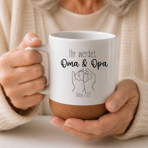 Schwangerschaft verkünden Tasse personalisiert, Ihr werdet Oma Opa, Geschenk für Großeltern, Überraschung Großeltern, Geschenkidee Oma Opa