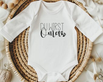 Babybody Schwangerschaft verkünden, Du wirst Oma, Geschenk für werdende Oma, Baby Ankündigung, Überraschung Großeltern, Geschenkidee Oma