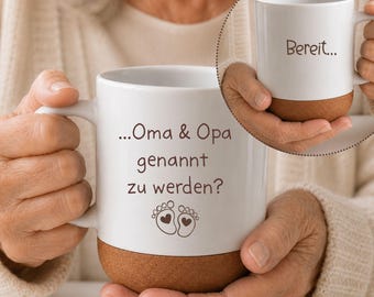 Schwangerschaft verkünden Tasse, Du wirst Oma Opa, Geschenk für Großeltern, Überraschung Großeltern, Baby Announcement, Geschenkidee Oma Opa