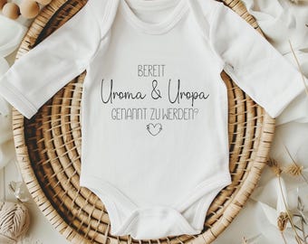 Babybody Schwangerschaft verkünden, Du wirst Uroma Uropa, Geschenk für Großeltern, Überraschung Großeltern, Baby Announcement