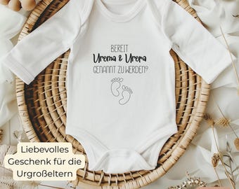 Babybody Schwangerschaft verkünden personalisiert, Du wirst Uroma Uropa, Geschenk für Großeltern, Überraschung Großeltern Urgroßeltern