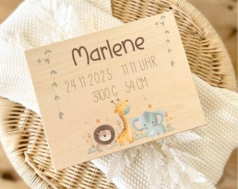 Erinnerungskiste Baby personalisiert Holz | Geschenk zur Geburt | Taufgeschenk | Babygeschenk mit Namen Datum | Holzkiste Baby Mädchen Junge