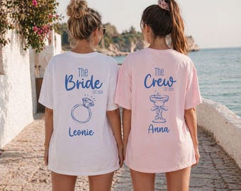 JGA Shirt Frauen personalisiert, JGA T-Shirts Team Braut, Junggesellinnenabschied TShirt, Brautjungfern Geschenk ,  Gruppen TShirt Brautcrew