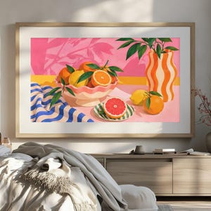 Samsung Frame TV Art Citrus Summer, Orange Lemon Still Life Digital Download, 4K TV Wall Art, Kitchen Wall Decor, Instant Download