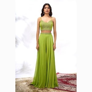 green dress with ruffles Elegant V Neck Jade Green Front-Split Ruffles Prom Dresses