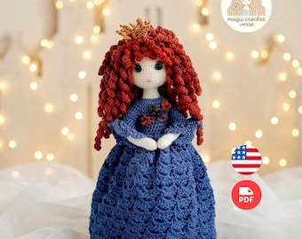 Padrão de Crochê – Boneca Amigurumi Princesa Vivian PDF Padrão Digital