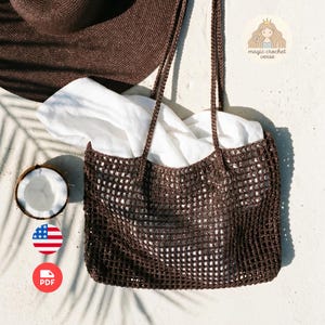 Crochet Mesh Tote Bag Pattern - Summer Market Bag PDF Pattern