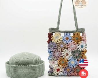 Flower Bag & Sailor Hat Crochet Patterns – Summer Accessories PDF