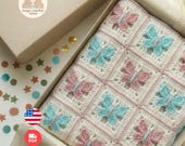 Crochet Baby Blanket Pattern – Butterfly Granny Square | Beginner PDF Digital Pattern + Video Tutorial