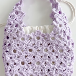 Patrón de bolso de ganchillo con motivo floral - Bolso hecho a mano en formato PDF imagen 9