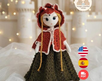Amigurumi Doll Princess Lysandra Crochet Pattern, Fox Princess Outfit (PDF Download)