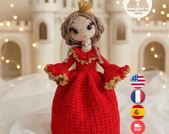 Crochet Doll Pattern: Amigurumi Princess Liora PDF Digital Pattern