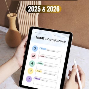 SMART Goals Planner Template -  Printable for daily use - 2025 Goals Template Canva