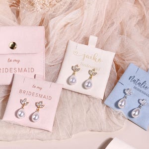 18k Gold Plated Pearl Knot Earrings: Bridesmaid Wedding Jewelry
