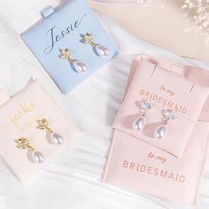 18k Gold Plated Pearl Knot Earrings: Bridesmaid Wedding Jewelry