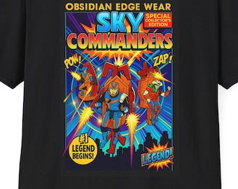 Camiseta unisex de dibujos animados vintage de Sky Commanders: recuerdos de la infancia y diseños divertidos