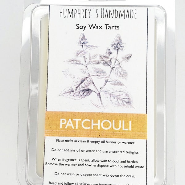 PATCHOULI Soy Wax Melts, Earthy Hippie Wax Tarts, USA Made, Earthy Wax Melts, Unisex Fragrance and Essential Oil