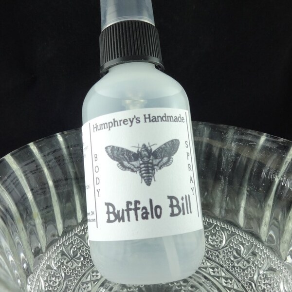 BUFFALO BILL Men's Body Spray, Leather Scented Handcrafted Perfume Room and Linen Spray 2 oz, Witch Hazel Fragrance Scent Masculine Cowboy