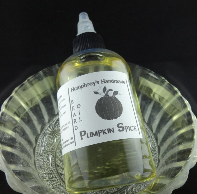 PUMPKIN SPICE Beard Oil, Pumpkin Nutmeg Cinnamon Cologne Oil, Choose 2oz 4oz Sample Conditioner, Natural Beard Serum for Men, Fall Halloween image 1