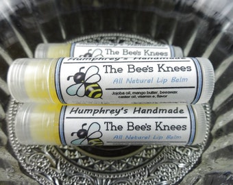 THE BEE'S KNEES Lip Balm, Tupelo Honey Flavor, Honey Flavored Lip Balm, Handcrafted Bee Balm, Soft and Buttery, kokum butter