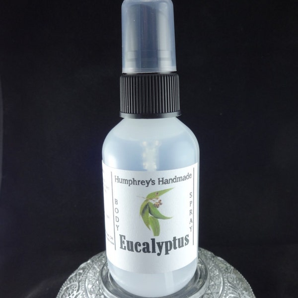EUCALYPTUS Body Spray, Handcrafted Perfume Room and Linen Spray 2 oz, Witch Hazel Women's Men's Fragrance, Essential Oil Australia Deodorant