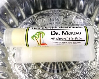 DR MOREAU Lip Balm, Lime & Coconut Flavor, Tropical Horror Gift Stocking Stuffer, Natural Bee Balm, Jojoba Oil Mango Butter Beeswax