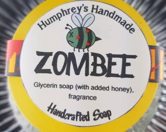 ZOMBEE Honeycomb Soap, Honey Scented Unisex Men's Shampoo Soap, Women's Round Soap Puck, Zombie Lover Horror Gift Stocking Stuffer
