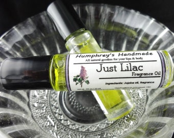 JUST LILAC Roll On Perfume Fragrance, Genuine Lilac Fragrance Oil, Bpa Free Glass Bottle, Moisturizing Jojoba Oil Floral Spring