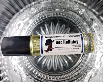 DOC HOLLIDAY Perfume Fragrance, Huckleberry Roll On Fragrance Oil, Sweet Berry Scent, Bpa Free Glass Bottle, Moisturizing Jojoba Oil