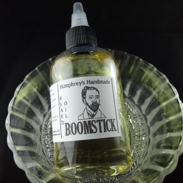 4oz BOOMSTICK Beard Oil, Choose Size 2oz .5 Bergamot, Sage, Wood Cologne Oil Conditioner, Handcrafted for Men Apricot Kernel Avocado Oil