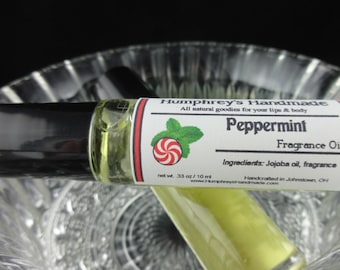 PEPPERMINT Unisex Cologne Oil, Mint Roll On Cologne, Essential Fragrance Oil, Women's Men's, Moisturizing Jojoba Oil Christmas Holiday