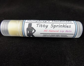 TITTY SPRINKLES Lip Balm, Buttercream Frosting Flavor, Cake Frosting Flavored Lip Balm, Handcrafted Bee Balm, Soft and Buttery