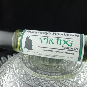 VIKING Cologne Oil, Men&#39;s Roll On Cologne, Drakkar Noir Type Fragrance Oil, Bpa Free Glass Bottle, Moisturizing Jojoba Oil, Vegan Cologne