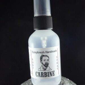 CARBINE Men's Body Spray, Gun Oil Scented Handcrafted Perfume Room and Linen Spray 2 oz, Witch Hazel Fragrance Steampunk 2A Rifle image 4