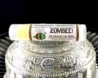ZOMBEE Lip Balm, Tupelo Honey Flavor Zombie Halloween, Honey Flavored Lip Balm, Handcrafted Bee Balm, Soft and Buttery Horror Lover Gift