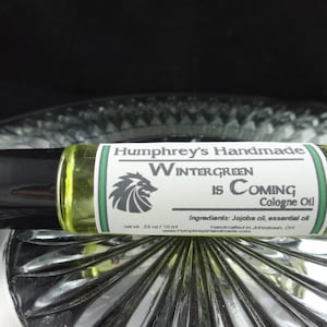 WINTERGREEN IS COMING Cologne Oil, Men&#39;s Roll On Cologne, Unisex Sweet Mint Fragrance, Bpa Free Glass Bottle, Moisturizing Jojoba Oil