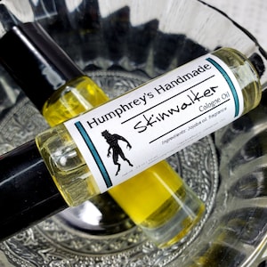Men&#39;s SKINWALKER Cologne Oil, Birchwood Oud Roll On Fragrance Oil, Glass Bottle, Moisturizing Jojoba Oil, Cypress Ocean Leather Frankincense