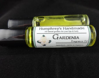 GARDENIA Roll On Perfume Fragrance, White Gardenia Lily Ylang Perfume, BPA Free Glass Bottle, Moisturizing Jojoba Oil
