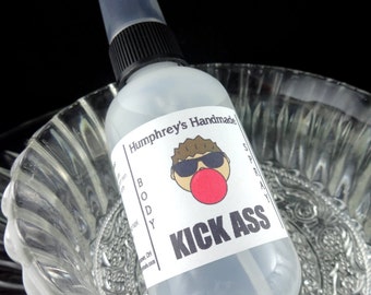 KICK ASS Bubblegum Body Spray, Gumball Scent Handcrafted Perfume Room and Linen Spray 2 oz, Witch Hazel Women's Fragrance