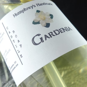GARDENIA Body Wash, 8 oz, Women&#39;s Gardenia Soap Scented Castile Soap, Shampoo Hand Soap, Spring Floral Garden