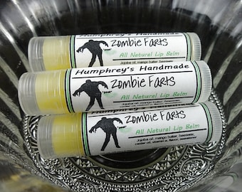 ZOMBIE FARTS Lip Balm, Vanilla Flavor Lip Balm, Humphrey's Handmade Handcrafted Bee Balm, Funny Horror Balm for Soft Lips, Jojoba Oil