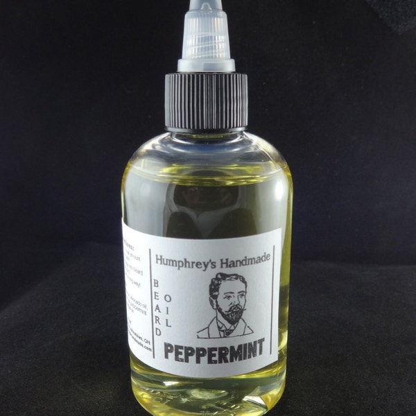 Choose Size Men's PEPPERMINT Beard Oil, Handcrafted Beard Oil, Mint Scented, Beard Conditioner, Apricot Kernel Oil, Avocado Essential Oils