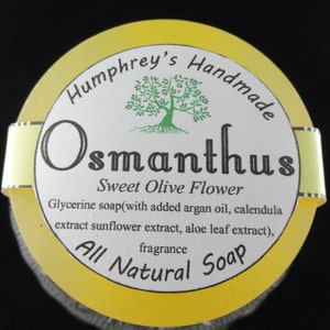 OSMANTHUS soap, Japanese Sweet Olive Flower, Peach Tea Scent East Asian, Women&#39;s Shave Bar, Yellow Soap, Round Osmanthus Glycerine Soap